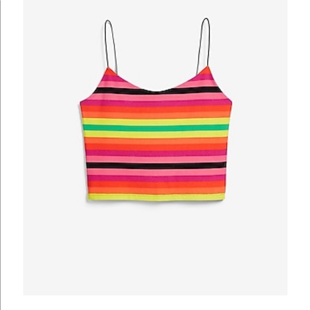 Express Love Unites Rainbow Striped Crop Top